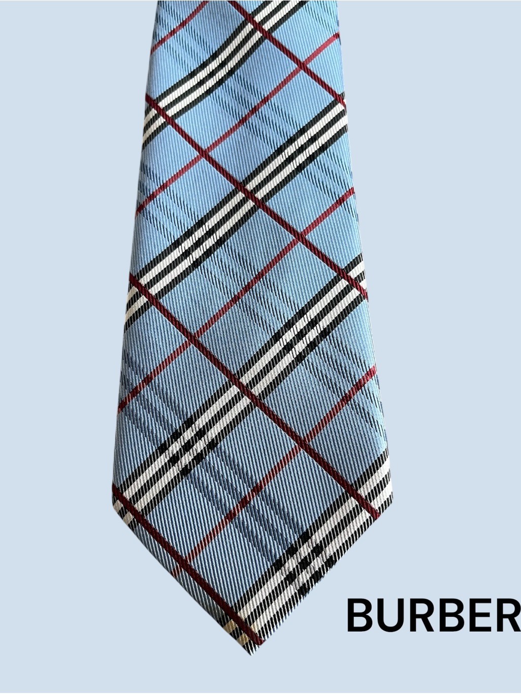 Burberry Light Blue Stripe Silk Tie - Classic Men's Accessory
